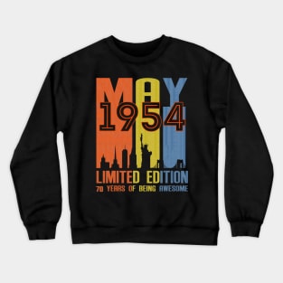 May 1954 70 Years Of Being Awesome Limited Edition Crewneck Sweatshirt